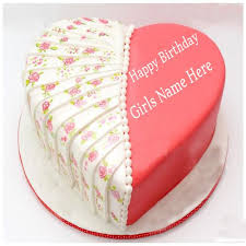 Birthday Cake Heart Shape For Wife Write Your Name Heart Shaped Birthday Cake For Girls Free Download Happy Birthday Cake With Any Girls Name Happy Birthday Cakes Cool Birthday Cakes Cake Name