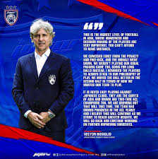 Ini merupakan tahap tertinggi bola sepak di Asia, di mana 'awareness' dan  'decision-making' para pemain adalah sangat penting. Anda tidak boleh  melakukan kesilapan. Kami dibolosi awal melalui sepakan penalti dan sepakan  percuma,