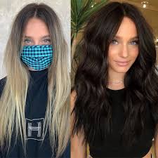 The actual process for going blonde differs based on many factors: Get The Formula Blonde To Dark Chocolate Brunette Transformation