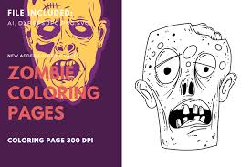 Colouring pages zombies pusat hobi. Zombie Face Coloring Book Graphic By Stanosh Creative Fabrica