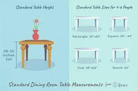 Six and eight foot lengths whether it s plastic or wood are the most popular. Standard Dining Table Measurements