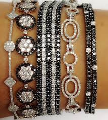 Braceletes Com Diamantes Preto E Diamantes Branco Diamond Elmas Bileklik Bling Bling