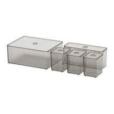 Godmorgon Box With Lid Set Of 5 Smoked 9 X7 X4 Ikea Ikea Godmorgon Ikea Box With Lid