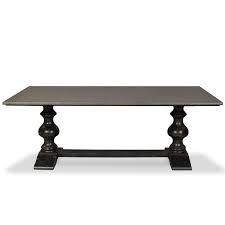 Stone Top Black Double Pedestal Table Dining Table Dining Table French Country Dining Table Pedestal Dining Table