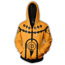 Naruto Nine Tails Charka Mode Zip Up Hoodie Hoodies Zip