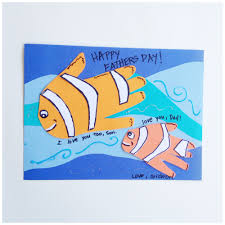 Orange construction paper, black paint, googly eyes, markers, glue, paintbrush/foam brush 1.) fold the ora… Fish Handprint Father S Day Craft Kix Cereal