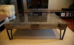 $100 glass and concrete coffee table. Diy Pallet Coffee Table With Glass Top