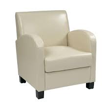 Osp Home Furnishings Cream Eco Leather Club Arm Chair Met807rcm The Home Depot Leather Club Chairs Club Chairs Osp Home Furnishings