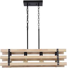 Product title lnc farmhouse pendant lights, black metal finish & rustic wood kitchen island lighting average rating: Island Lights Modern Farmhouse Kitchen Island Lighting Wood And Metal Linear Chandelier Oak Wood And Black 4 Lights Rustic Pendant Light Fixture For Kitchen Island Dining Room Living Room Table Lighting