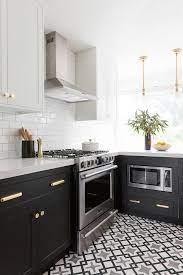 Beautiful Two Toned Kitchen With Black And White Cabinets And Cement Tile Studio Mcgee Home Bunch Blog Kitchen Remodel Small Kitchen Interior Kitchen Design