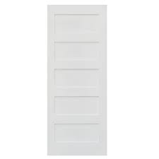 Krosswood Doors 36 In X 96 In Shaker 5 Panel Primed Solid Hybrid Core Mdf Interior Door Slab Kw Sh151 3080 Slb The Home Depot In 2020 Prehung Interior Doors Doors Interior Wood Doors Interior