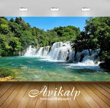 Just imagine the magnificent view on completely frozen nature shackled in ice! Avikalp Exclusive Awi4807 Krka Waterfall Nature Mountain Full Hd Wallpapers 4 X 3 Ft Buy Online In Andorra At Andorra Desertcart Com Productid 85550479