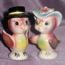 Vintage Bird Salt And Pepper Shakers Vintage Pink Blue Birds Salt And Pepper Shakers Stuffed Peppers Vintage Pink Bird Vintage Shakers