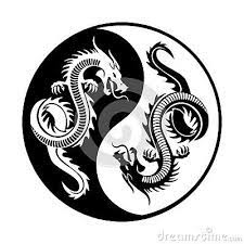 Dragons Yin Yang Black And White Ying And Yang Icon Illustration Vector Illustration Dragon Tattoo Black And White Dragon Artwork Yin Yang Art