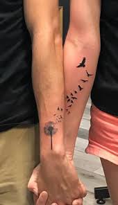 When you truly love a person, you will feel incomplete without. Matching Flower Birds Free Spirits Tattoo That S Love Spirit Tattoo Free Spirit Tattoo Couples Tattoo Designs