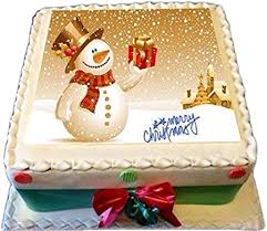 Talk about losing your head! Merry Christmas 19 Cm Square Snowman On Fondant Icing Edible Cake Topper Amazon Co Uk Kitchen Home