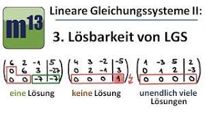 Losungsmenge Linearer Gleichungssysteme Eine Losung Keine Losung Unendlich Viele Losungen Youtube