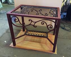Metal, marble and glass kitchen table. Steel Table Base Metal Custom Made Creative Metal Design