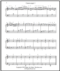 The first four line excerpt of the canon in d free printable piano sheet music classic favorite is seen below. The Pachelbel Canon Free Printable Piano Music