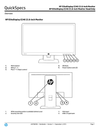 Maybe you would like to learn more about one of these? Quickspecs Hp Elitedisplay E240 23 8 Inch Monitor Manualzz
