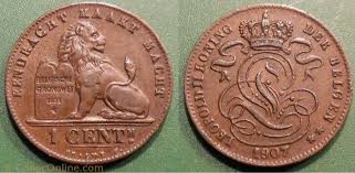Collaborateur trice commercial e, réserviste ouvrier ère construction, employé et bien d'autres : Belgique 1 Cent 1907 Der Belgen Munzen Munzen Aus Aller Welt 1790