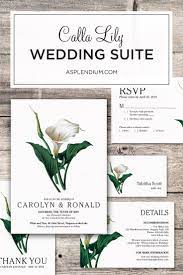 Calla Lily Wedding Invitation Set Asplendium Wedding Stationery Calla Lily Wedding Invitations Calla Lily Wedding Lily Wedding Invitations