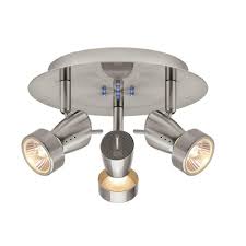 They cover the lighting duties of bathing a room with an appealing. Hampton Bay 3 Light Brushed Nickel Semi Flush Mount Directional Light Fixture Ec554sba The Home Depot Light Fixtures Round Light Fixture Hampton Bay Lighting