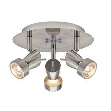 Junction box mounting options your new ceiling fan will require a grounded electrical supply line of 120 volts ac, 60 hz circuit. Hampton Bay 3 Light Brushed Nickel Semi Flush Mount Directional Light Fixture Ec554sba The Home Depot