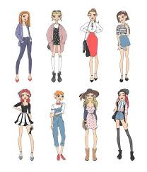 Vector Fashion Girls Dressed Girl Fashion Young Fashion Fashion