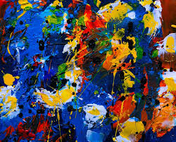 Then, use blue painter's tape and tape lines at intersecting points across the canvas to create geometric shapes, like triangles and squares. Splatter Abstract Painting Art Artist Canvas Brush Brushstroke Background Wallpaper Pxfuel