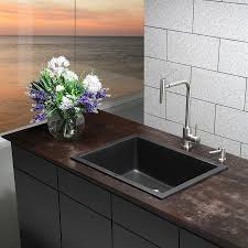 Maybe you would like to learn more about one of these? Shop Kraus 18 In X 24 In Black Onyx Single Basin Granite Residential Kitchen Sink At Lowes Com Drop In Kitchen Sink Granite Kitchen Sinks Sink