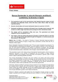International stock quotes are delayed as per exchange requirements. Banco Santander To Absorb Banesto And Banif Combining Its Brands In