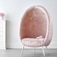 Iced Faux Fur Blush Cave Chair Cave Chair Cozy Room Decor Room Ideas Bedroom
