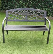 This lovely tree of life iron garden bench features a spacious, slat style seat that makes it a welcome resting this metal garden butterfly chair will be a beautiful addition to your balcony, patio, front. Garden Furniture Metal Benches The Garden Factory