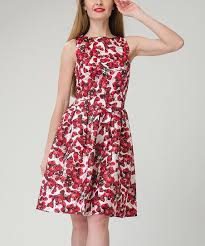 Aerin Red Rose Fit Flare Dress