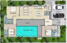 خريطة استراحه 170 متر مربع 3 غرف نوم ماستر مسبح House Construction Plan Courtyard House Plans Container House Plans