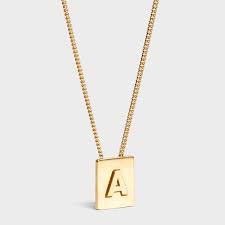 Get the lowest price on your. Alphabet A Necklace In Brass With Gold Finish Gold 46n0a6bra 35or Celine