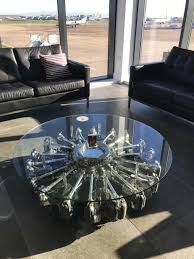For Sale On 1stdibs A Highly Polished Glass Top Coffee Table Fashioned From A Radial Engine Looks S Engine Coffee Table Airplane Decor Coffee Tables For Sale