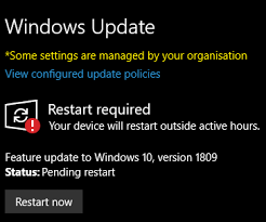 Updating Win10 To 1809 Has Stuck At Restart Required Troubleshooter Microsoft Community
