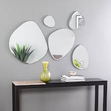 Corrigan Studio 5 Piece Bogard Decorative Glam Frameless Mirror Set Wayfair Mirror Decor Wall Mirror Decor Living Room Wall Mirrors Set