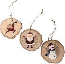 Maybe you would like to learn more about one of these? Amazon Com Set Of 3 Large Oak Christmas Ornaments Santa Reindeer Snowman Hand Painted Wooden Christmas Tree Decorations Perfect Xmas Ornaments Mini Gift Sets For Family Coworker Red Ornament Decoration