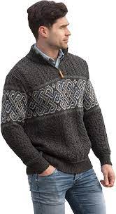 Maybe you would like to learn more about one of these? Aran Crafts Men S Irish Cable Knit Half Zip Jacquard Sweater 100 Merino Wool At Amazon Men S Clothing Store