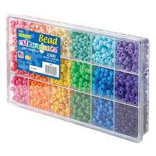 The Beadery Soft Rainbow Color Bead Box 2300 Plastic Matte Pony Beads Walmart Com Beaded Boxes Pony Beads Rainbow Beads