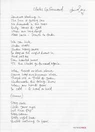 james bay s handwritten lyrics to clocksgoforward james bay lyrics james bay songs lyrics to live by