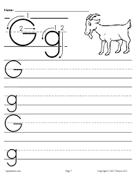 Need letter tracing worksheets for kids? Printable Letter G Handwriting Worksheet Supplyme