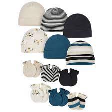 12 Pack Baby Boys Tiger Cap And Mitten Set Gerber Childrenswear