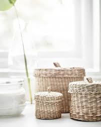 Wicker basket large size with lid bohemian style picnic basket home decor vintage dustroad. Ikea Handwoven Seagrass Storage Baskets Basket Set Of 3 Ljusnan