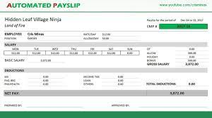 Payday made a little easier. How To Create An Automated Payslip In Excel Youtube
