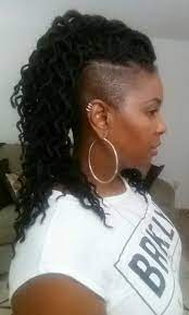 Natural Hair With Shaved Sides Freetress Crochet Locs 2x Soft Faux Curly In 1b 12 Inch Braids With Shaved Sides Shaved Side Hairstyles Natural Hair Styles