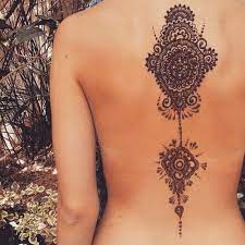 Painless and easy to apply. Tattoos Of Mandalas For The Back Arms And Legs Henna Tattoo Back Back Henna Henna Tattoo Designs
